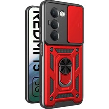 Newface Xiaomi Redmi 15 4g Pars Lens Yüzüklü Silikon - Kırmızı