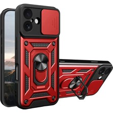 Zemira Home Newface Apple iPhone 17 Pars Lens Yüzüklü Silikon - Kırmızı