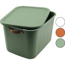 K-Yonlineticaretbug Boxsıs OM-0664 ( 20LT ) Organizer Kapaklı Kutu ( Renkli Plastik ) ( Yan Kulplu )