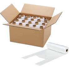 Market Atlet Torba Poşet - Büyük  Boy - Şeffaf - 200 Adetlik 3 Rulo