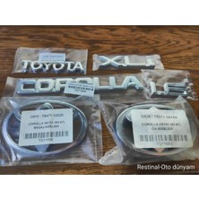 Restinal Corolla 1.6 AE101 1992-1997 Xli Bagaj Yazı Seti Ön Arka Logo Amblem Toyota Corolla 6 Parça