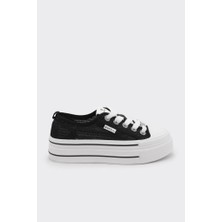 Derinet Bağcıklı Taş Aksesuarlı Kadın Sneaker