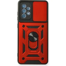 Dukkanıum Newface Samsung Galaxy A32 Kılıf Pars Lens Yüzüklü Silikon - Kırmızı