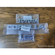 Restinal Toyota Corolla AE101 1992-1997 Bagaj Yazı Seti Toyota Corolla 1.6 Yazı Amblem 3 Parça Oem A Kalite