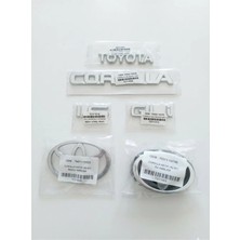 Restinal AE101 1992-1997 Gli Bagaj Yazı Seti Ön Arka Logo 1.6 Amblem Toyota Corolla 6 Parça Corolla