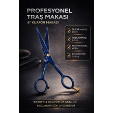 Eneci Paslanmaz Çelik 16 cm Makas Boyu Profesyonel Traş Makası Kuaför Makası 6"