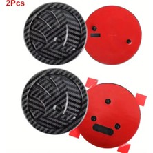 Restinal Skoda Ön Arka Amblem 8VE9CM Bagaj Octavia Fabia Laura Superb Kodiaq 2 Adet 90MM+80MM Karbon Fiber