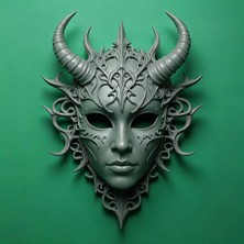 VeraGlobe 3D Tasarım Kişiye Özel Tasarım Mask Ham Beyaz Renkte Gönderilir Boya Size Aittir