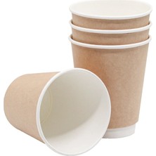 Double Wall Kraft Karton Bardak 8 Oz 25 Adet