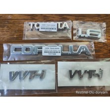 Restinal Toyota Corolla Bagaj Yazı Seti Toyota 1.6 Vvti Logo Arma Krom Oem Uyumlu Full Set Kalite 5 Li Set