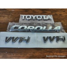 Restinal Toyota Corolla Bagaj Yazı Seti Toyota Vvti Logo Arma Krom 3m Bantlı Oem Uyumlu Set 4 Lü Yeni Kasa