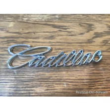 Restinal Cadillac Yazı Arma 3D Krom Metal Bagaj Logo Emblem Etiket Uyumlu Şık Dayanıklı Arka Kapak Arması