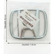 Restinal Honda Civic Fc5 Ön Panjur Logosu Amblemi 2016-2021 Makyajlı Kasa Krom Ön Arma Logo 11.8x9.6cm Tam