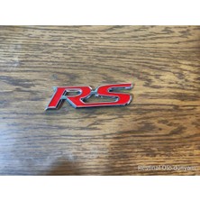 Restinal Rs Metal Arma Kırmızı Spor 3D Emblem Oto Bagaj Kapı Çamurluk 3m Bantlı Racing Arma Logo Evrensel