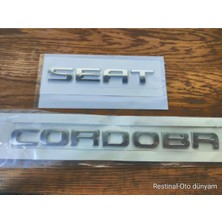 Restinal Seat Cordoba Bagaj Yazısı Plastik Krom Kaplama 3m Bantlı Harf Seti Bagaj Yazı Emblem Arma Logo 3D Tr