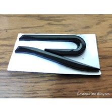 Restinal Vw R Line Arma 3D Siyah Bagaj Yazısı Logo Emblem Etiket Uyumlu Metal Arka Kapak Spoiler Arması