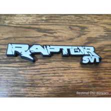 Restinal Ford Raptor Svt Arma 3D Beyaz Siyah Bagaj Yazısı Logo Emblem Etiket Uyumlu Dayanıklı Arka Arma