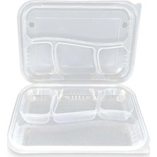 4 Bölmeli Kapaklı Kebap Kabı - 25'li