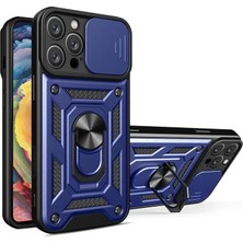 Zemira Home Newface iPhone 16 Pro Kılıf Pars Lens Yüzüklü Silikon - Lacivert