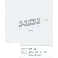 Restinal Peugeot 107 2007–2014 Hdi Bagaj Yazısı Küçük Tip 5.6×1.5 cm (8663 Ze)