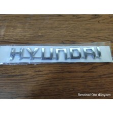 Restinal Hyundai Bagaj Yazısı Logo Arma 3D Krom Kaplama Plastik Oto Çamurluk Bagaj Orijinal Tip