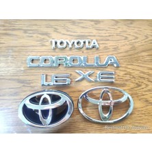 Restinal Toyota Corolla AE101 Bagaj Logo Seti Toyota Corolla 1.6 Xe Yazı Ön Arka Amblem 6 Parça 1992-1997