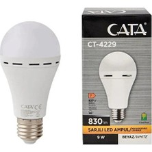 Eneci 9W 830 Lümen Şarjlı LED Ampul Beyaz Işık 3 Adet