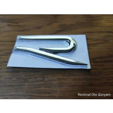 Restinal 3D Metal Krom R Amblem | Vw Golf Passat Polo Uyumlu Spor Araç Logo Sticker Oto Dış Aksesuar Arma