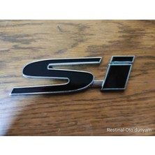 Restinal Honda Civic Si 2006-2021 Siyah Metal Arka Bagaj Yazısı Logo Arması Sport Model Uyumlu Yüksek Kalite