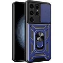Zemira Home Newface Samsung Galaxy S24 Ultra Kılıf Pars Lens Yüzüklü Silikon - Lacivert