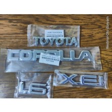 Restinal Corolla AE111 1997-2000 Bagaj Yazı Seti Toyota Corolla 1.6 Xei Krom Amblem Logo 4 Parça