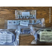 Restinal Toyota Corolla AE101 1992-1997 Bagaj Yazı Seti Toyota Corolla 1.6 Yazı Ön Arma Arka Arma 5 Parça