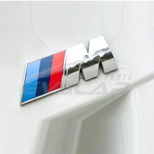 Restinal Bmw M Arka Bagaj Yazısı Amblem Krom 3D Metal Logo Oem Uyumlu Parlak A Kalite Set