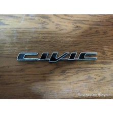 Restinal Honda Civic Uyumlu Bagaj Amblem Yazısı Metal 3D Logo Krom Kaplama 3m Bantlı Arka Yazı Civic Amblem