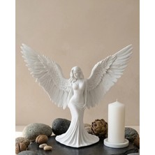 VeraGlobe Buğz Minimalist Melek Insan Figürlü 3D Heykel Dekoratif Biblo Ev Dekoru