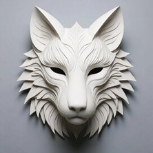 VeraGlobe 3D Tasarım Kişiye Özel Tasarım Mask Ham Beyaz Renkte Gönderilir Boya Size Aittir