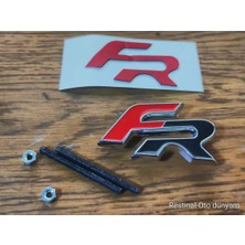 Restinal Seat Leon Ibiza Toledo Fr Ön Panjur Arması Vidalı Kırmızı Siyah Metal Logo Spor Fr Amblem
