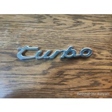 Restinal Turbo Metal Krom Arma Oto Bagaj Kapı Çamurluk 3m Bantlı Yazı Logo EMBLEM3D Evrensel Aksesuar Arma Tr