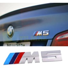 Restinal Bmw M5 Metal Bagaj Logo Arma Amblem Paslanmaz Çelik 13CMX3CM Bmw Rozeti Şık Görünüm Parlak Çelik 3m