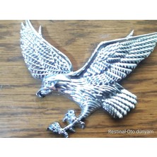 Restinal Kartal Bagaj Arma Logo Gümüş Renk Oto Bagaj Amblem Universal Araç Aksesuar Metal Kartal Dekor