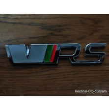Restinal Skoda Fabia Vrs Metal Arka Bagaj Yazısı Logo Arması Uyumlu Dayanıklı Kaliteli Sportif Görünüm