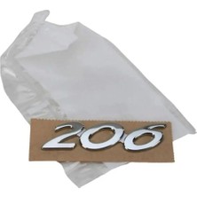 Restinal Peugeot 206 1998-2006 Uyumlu Arka Bagaj Yazısı – 206 Logo Yazısı Tek Parça