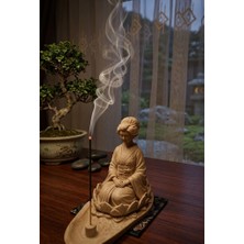 Merka Grup Lotus Üzerinde Kimonolu Kadın Figürlü Estetik Tütsülük - Meditasyon Dekoru