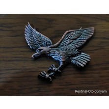 Restinal Kartal Metal Arma Oto Bagaj Kapı Çamurluk Emblem 3m Bantlı Kartal Logo Krom Kaplama Evrensel Arma