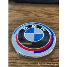 Restinal Bmw Z4 ve Z3 Serisi Modelleriyle Uyumlu, 82MM Boyutunda, Özel 50. Yıl M Heritage Ön Kaput Logosu.