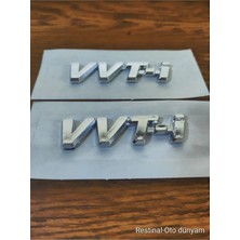 Restinal Vvti Yazı Arma 2 Adet 3D Krom Logo Yapıştırma Sticker Oto Çamurluk Bagaj Universal Set