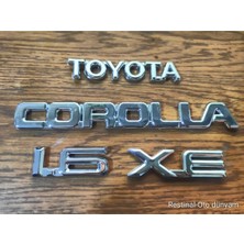 Restinal Corolla AE101 Bagaj Yazı Seti Toyota Corolla 1.6 Xe Yazı Amblem 4 Parça Krom Logo
