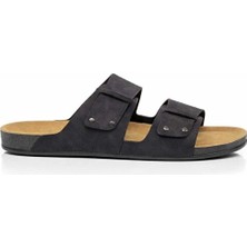 Look Life S963.020 Erkek Büyük Ayak Çift Bant Comfort Terlik Siyah