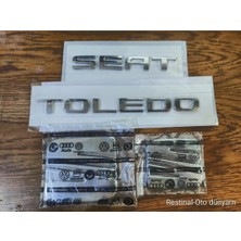 Restinal Seat Toledo Bagaj Yazısı Seat Logo Seti Krom 3D Arma Amblem Çamurluk Kapı Oto Aksesuar