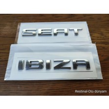 Restinal Seat Ibiza Uyumlu Bagaj Yazısı Plastik Krom Harf Seti 3m Bantlı Arma Logo Emblem Oto Bagaj Yazı 3D